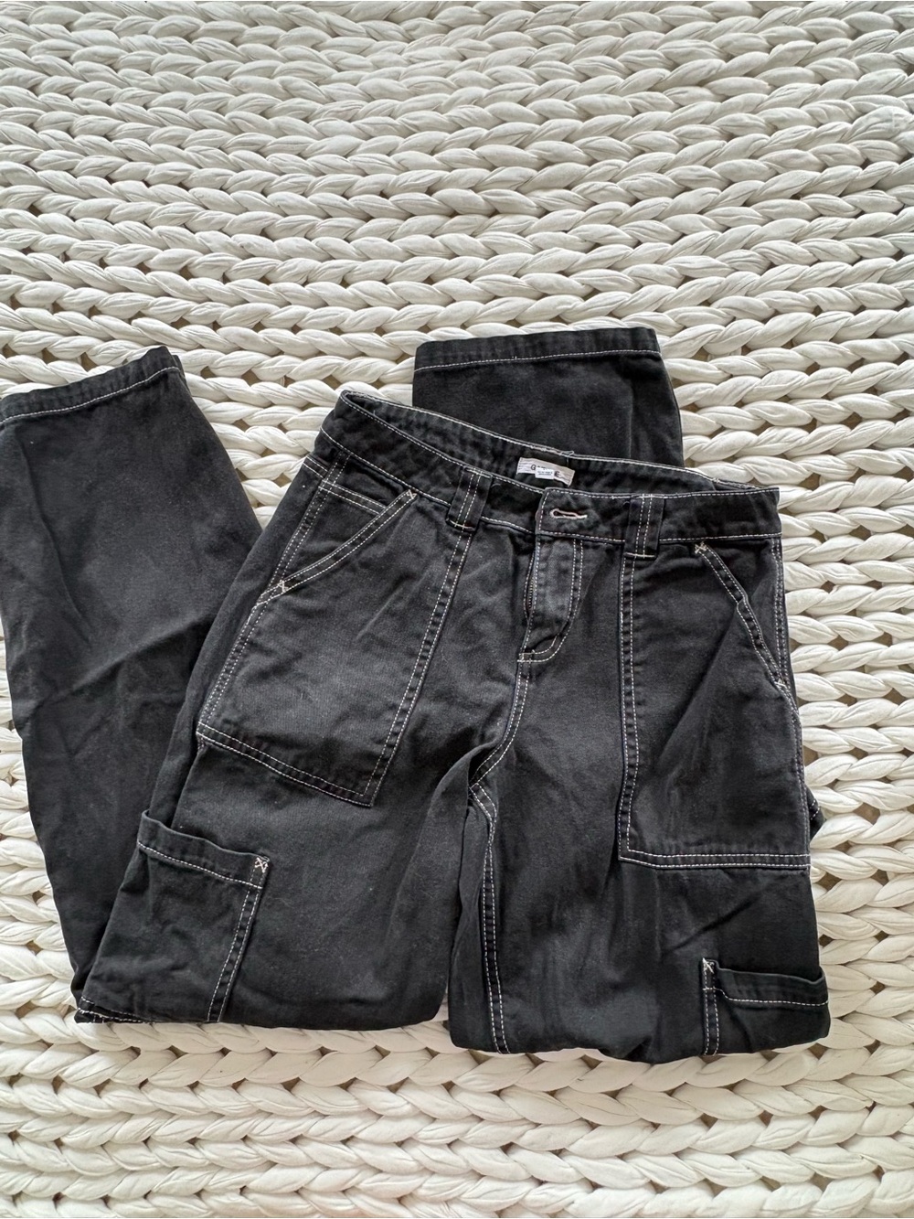 Garage Black Pants with Contrast Stitching